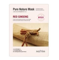 Тканевая маска для лица с красным женьшенем Anskin Secriss Pure Nature Mask Pack-Red ginseng 25мл