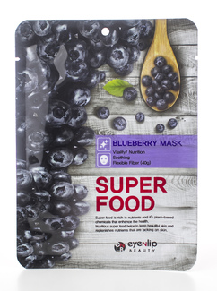 Тканевая маска для лица с черникой Eyenlip Super Food Blueberry Mask 23мл