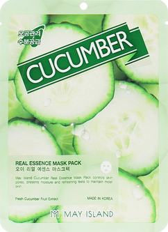 Тканевая маска для лица с огурцом Mayisland Real Essence Cucumber Mask Pack 25мл