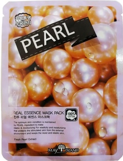 Тканевая маска для лица с жемчугом Mayisland Real Essence Pearl Mask Pack 25мл