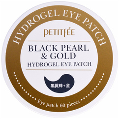 Патчи для глаз с золотом и черным жемчугом Petitfee Black Pearl&Gold hydrogel Eye Patch 60шт