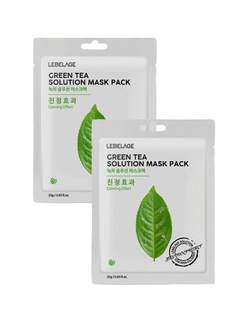 Тканевая маска для лица с зеленым чаем Lebelage Green Tea Solution Mask 23гр