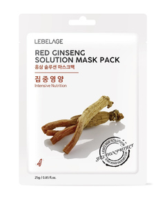 Тканевая маска для лица с красным женьшенем Lebelage Red Ginseng Solution Mask 23гр